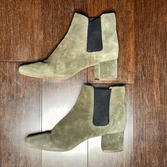 Madewell The Walker Chelsea Suede Size 10 Olive Army Green - Picture 4 of 8